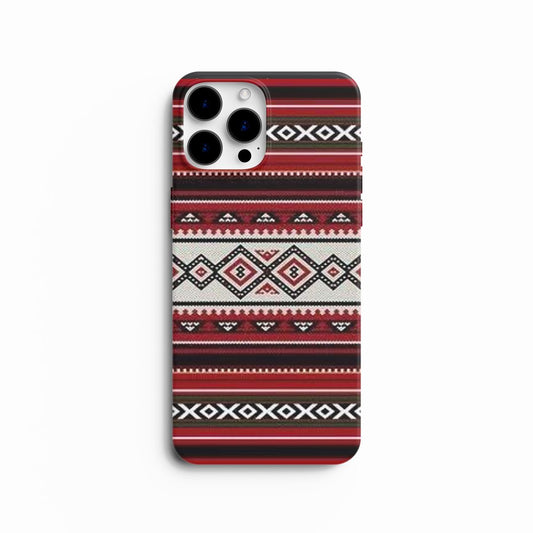 Coque de Téléphone Motif Tapis Berbère Rouge & Noir - Authentique et Stylée