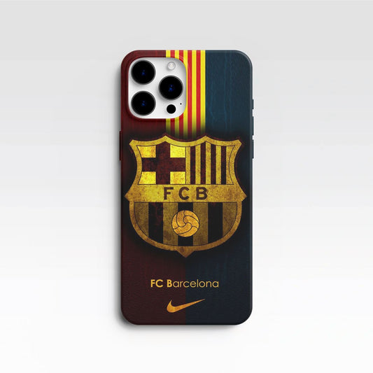 Coque de Téléphone FC Barcelone "Gold Edition" avec Blason et Bandes Catalanes