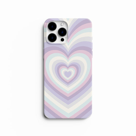 Coque de Téléphone Design Cœur Optique Pastel Multicolore