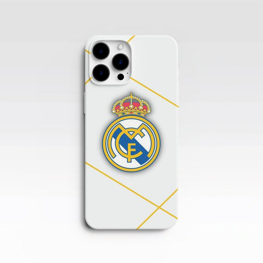 Coque de Téléphone Real Madrid Classique Blanche et Or