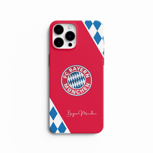 Coque de Téléphone FC Bayern Munich - Design Rouge et Losanges Bavarois