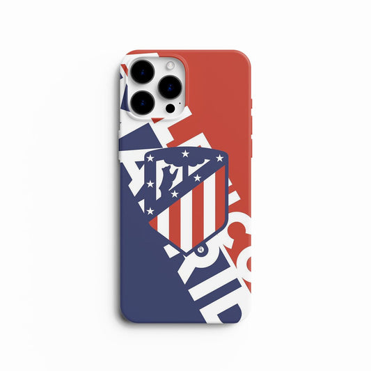 Coque de Téléphone Atlético de Madrid - Design Bicolore Rouge et Bleu avec Blason