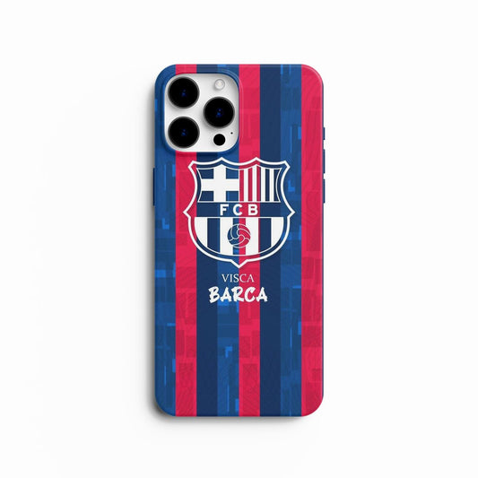 Coque de Téléphone FC Barcelone - Design Rayures Blaugrana "Visca Barca"