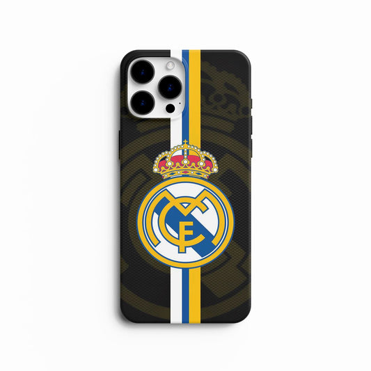 Coque de Téléphone Real Madrid - Design Classique Rayures Or et Bleu