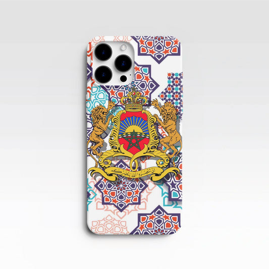 Coque de Téléphone Armoiries Royales du Maroc et Motifs Zellige